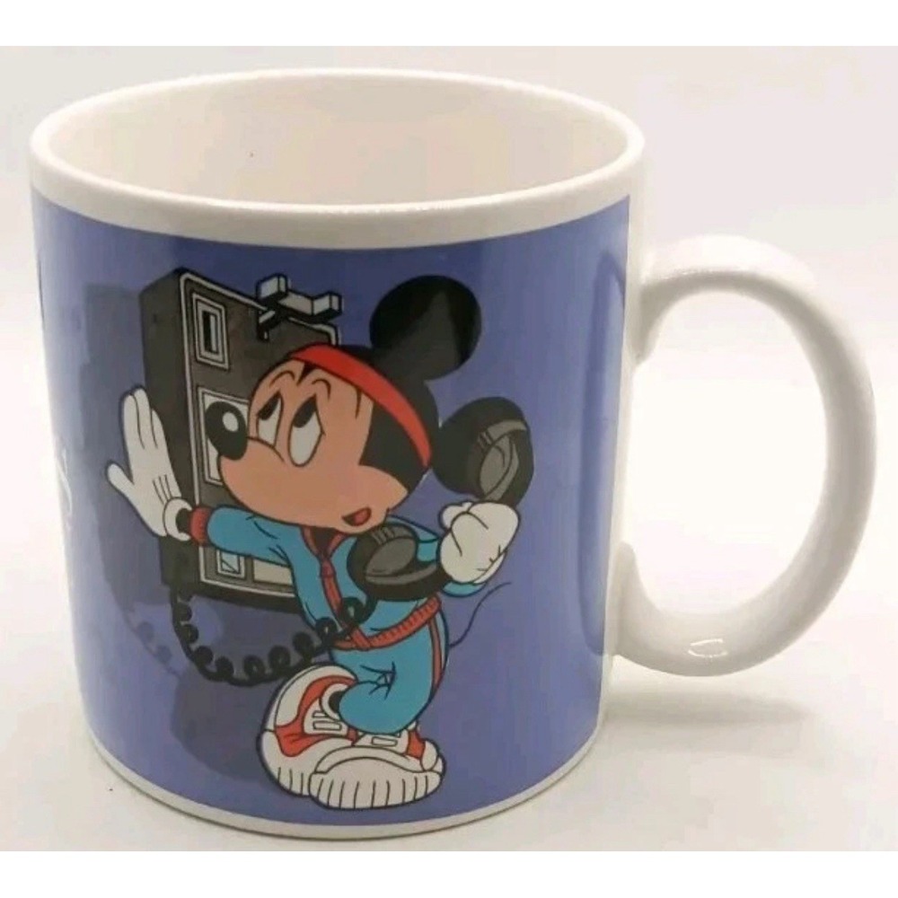 80s Vintage 1987 Disney Applause Mug Mickey & Minnie Mouse I Miss You Coffee Cup